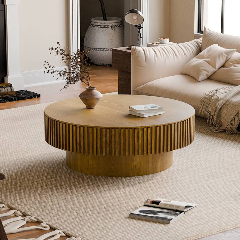 39.37'' Round Coffee Table with Storage