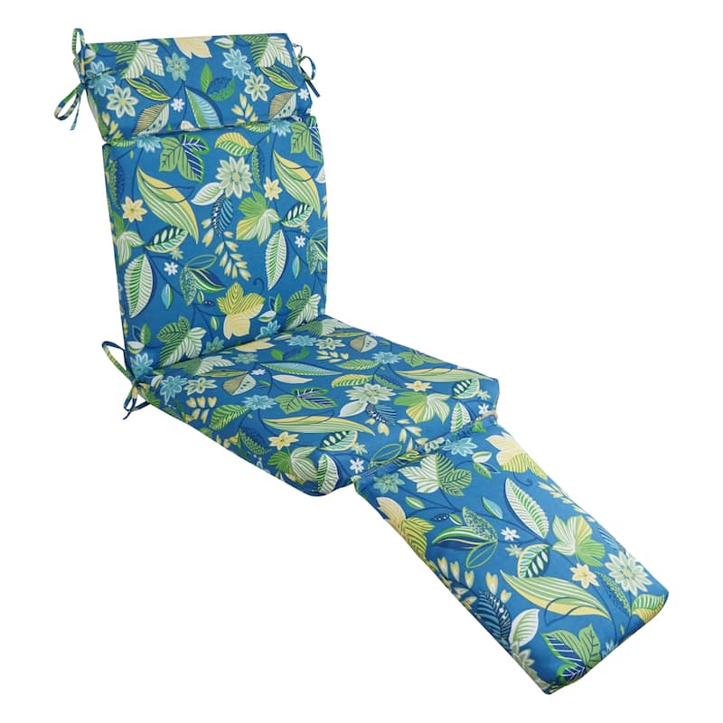 Blazing Needles All-Weather Outdoor Steamer Lounger Cushion - Skyworks Caribbean