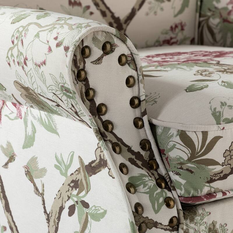 Nyctelius Nailhead Trim Traditional Accent Armchair with Rolled Arms by HULALA HOME