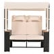 preview thumbnail 11 of 14, Outdoor Loveseat Patio Sofa Rattan Daybed 2-Piece with Adjustable Canopy and Plush Cushions Pillows