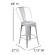 preview thumbnail 70 of 97, 24'' High Metal Indoor-Outdoor Counter Height Stool with Back