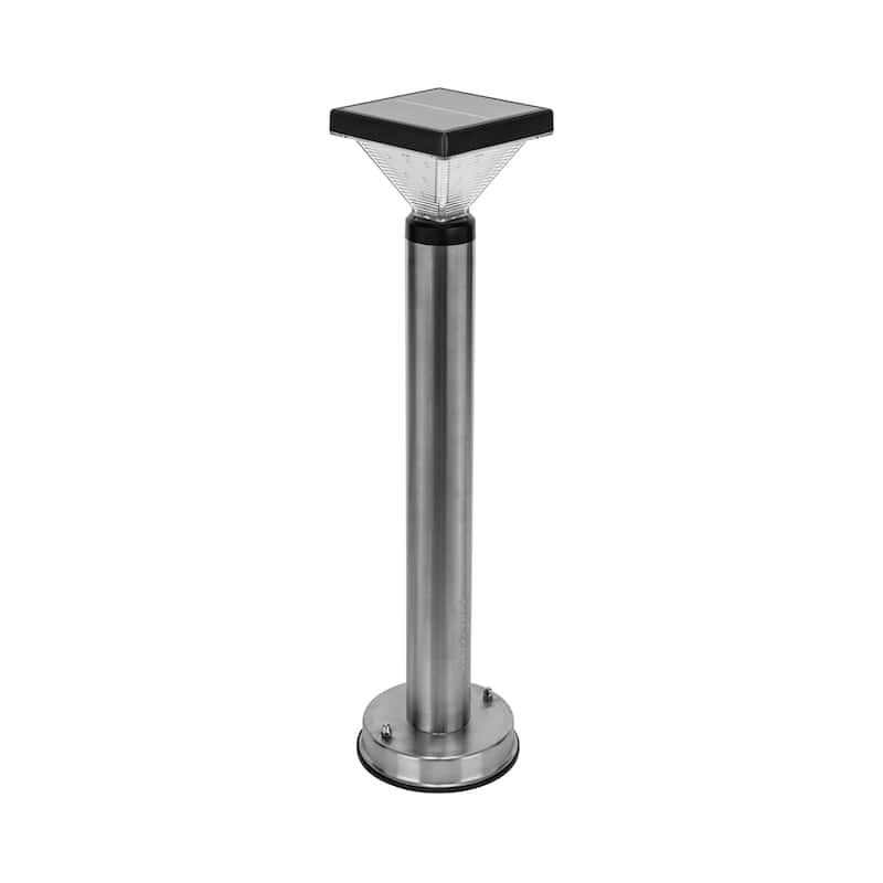 Luxor Stainless Steel Black Bollard Pathway Solar LED Landscape Light