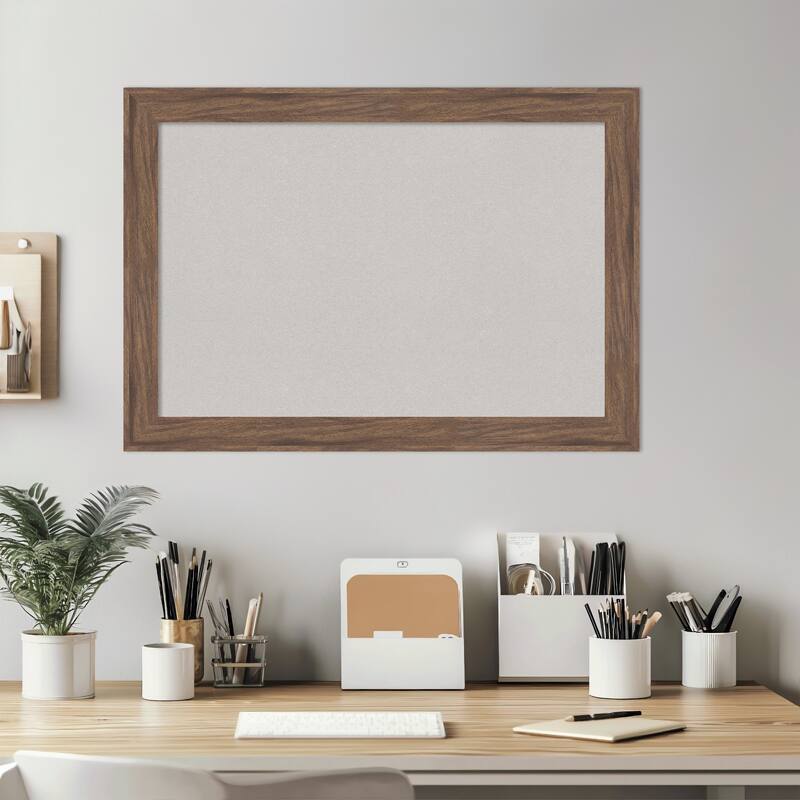 Pia Medium Brown Narrow Framed Cork Board - Bulletin Board, Organization Board, Pin Board