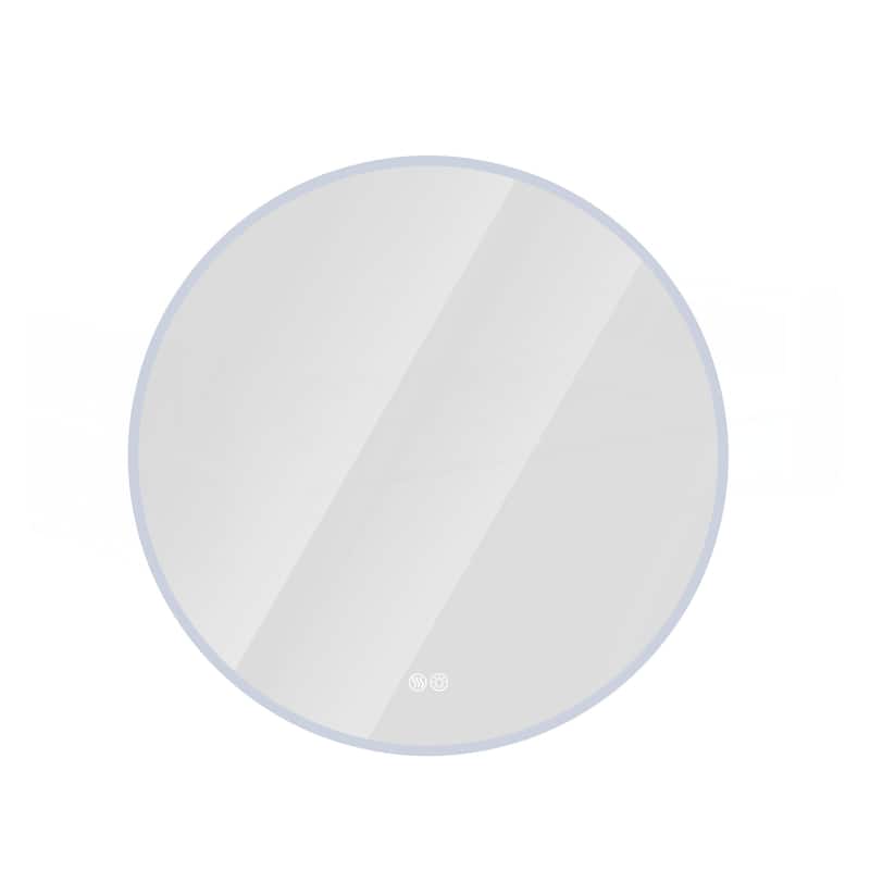 Round LED bathroom mirror with light
