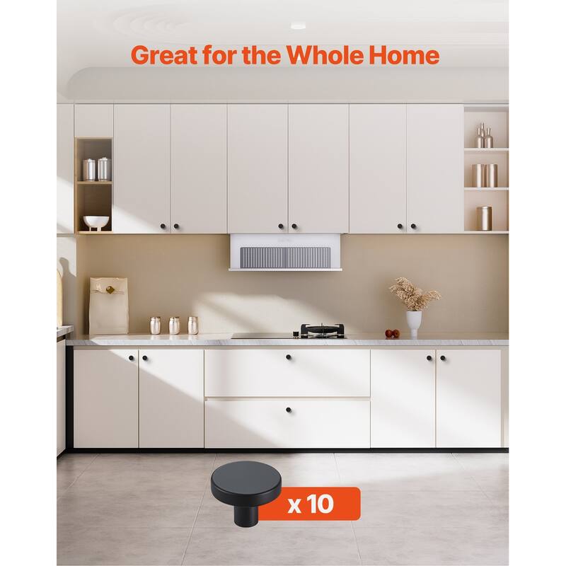 Black Zinc Alloy Mushroom Cabinet Knobs 10 Pack Single Hole Drawer Pulls with Screws for Kitchen Bathroom Wardrobe Furniture