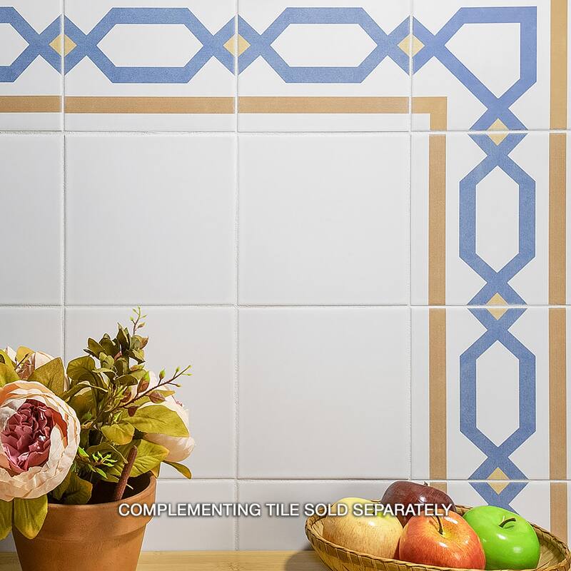 Merola Tile Revival Frame 7-3/4" x 7-3/4" Ceramic Floor and Wall Tile