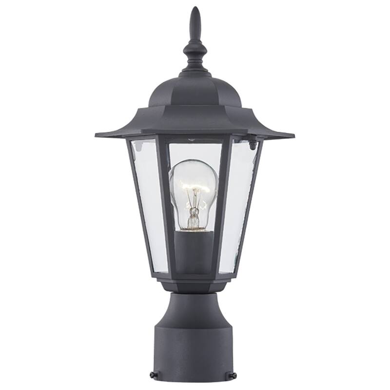 1 -Light Textured Black Outdoor Post Lantern Light