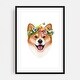 Corgi With Flowers Illustrations Animals Dog Nature Art Print/Poster ...