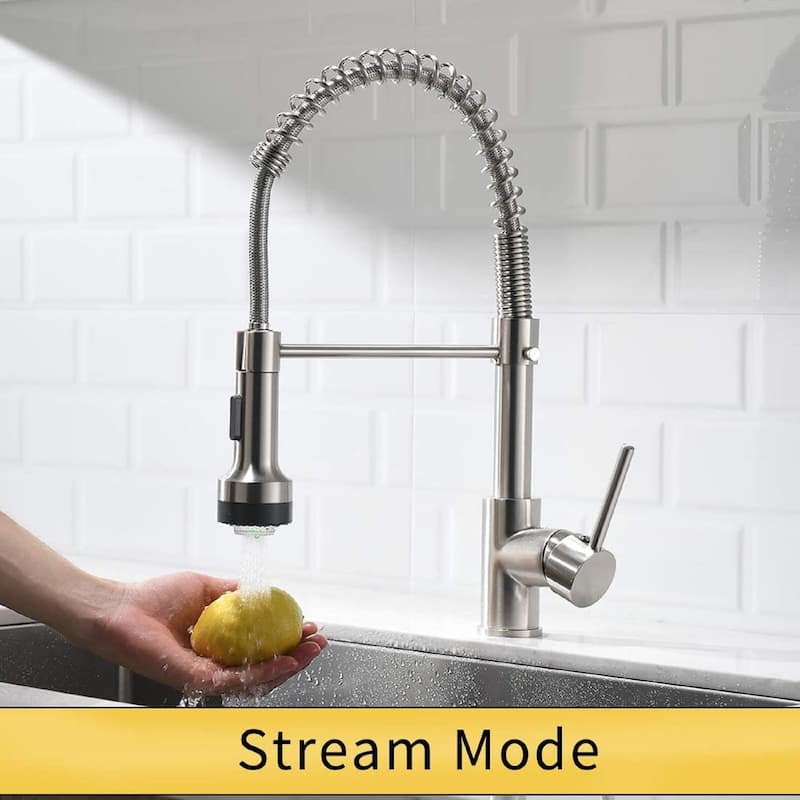 Pull Down Single Handle Kitchen Faucet with spray,stream and quick stop bottom