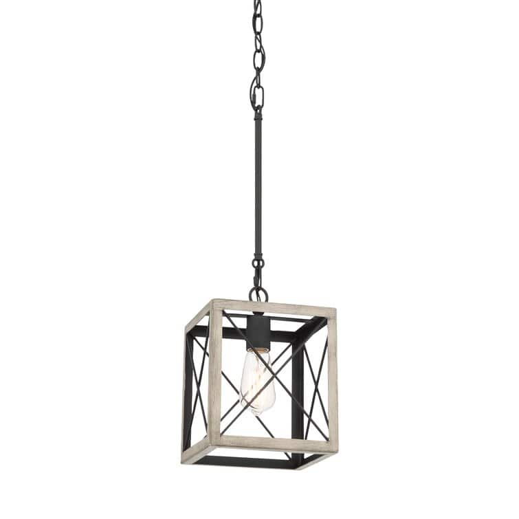 Acroma 1-light Farmhouse Rustic Rectangle Kitchen Island Pendant Light - 8 inches