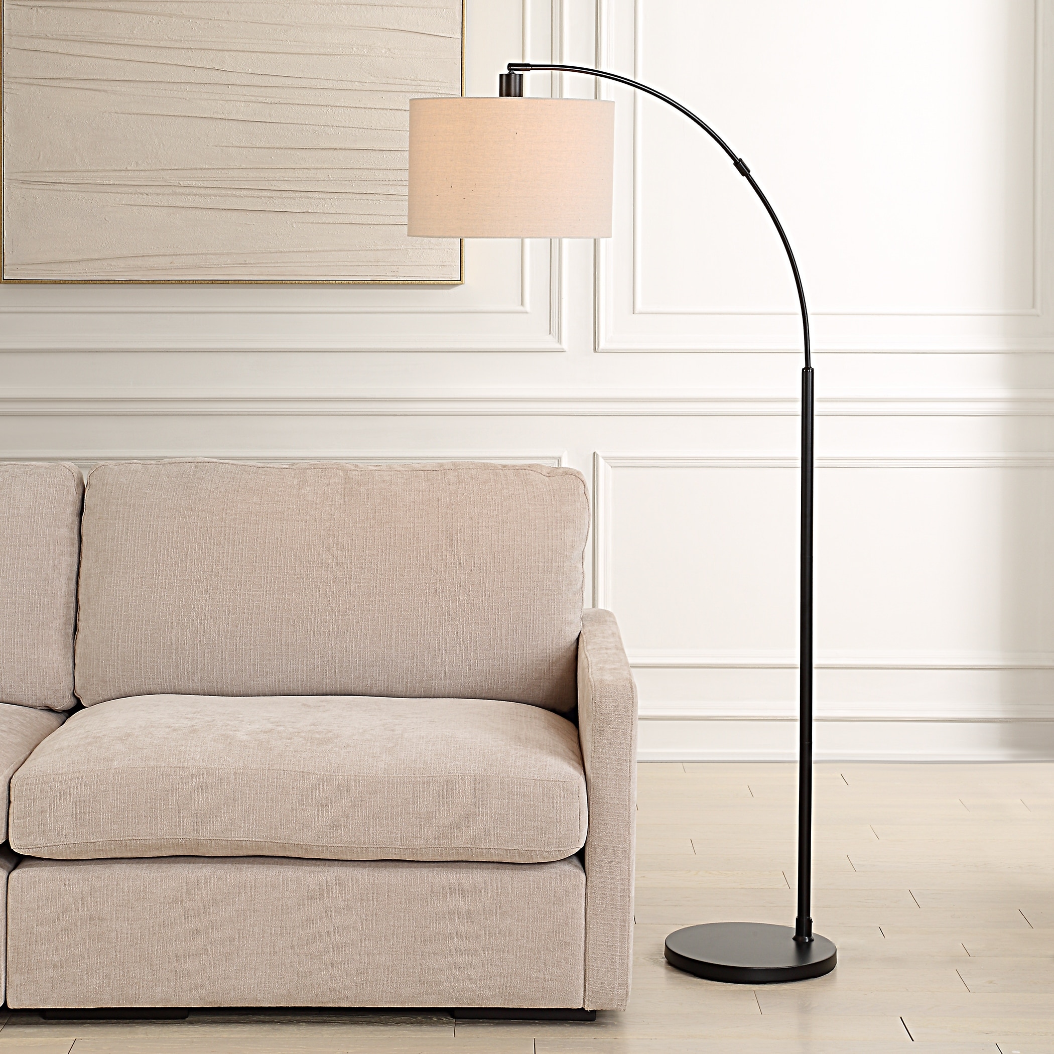 Silver Orchid Metal Arched Floor Lamp