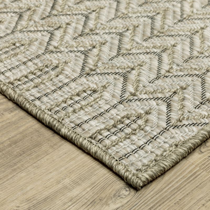 Vista Home Tangelo Geometric Tan/ Black Ultimate Performance Area Rug