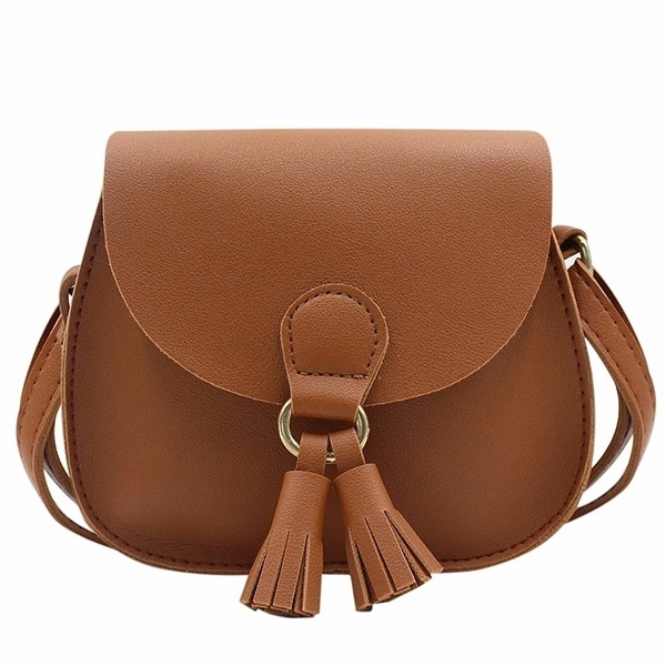 Shop PU Leather Shoulder Bag Coin Purse with Tassel Mini Crossbody Satchel Handbags for Kids ...