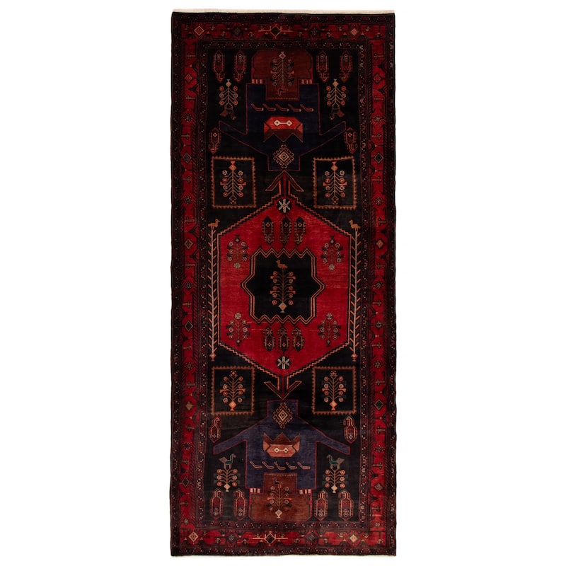 ECARPETGALLERY Hand-knotted Konya Anatolian Black, Red Wool Rug - 5'2 x 12'8 - Black/ Red - 5'2 x 12'8