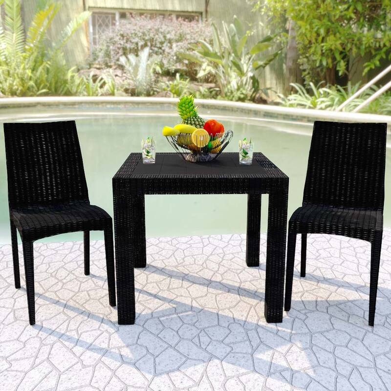 Mace Outdoor Wicker-Style Weather-Resistant and Stackable Dining Chair for Patios, Cafes, Indoor and Outdoor