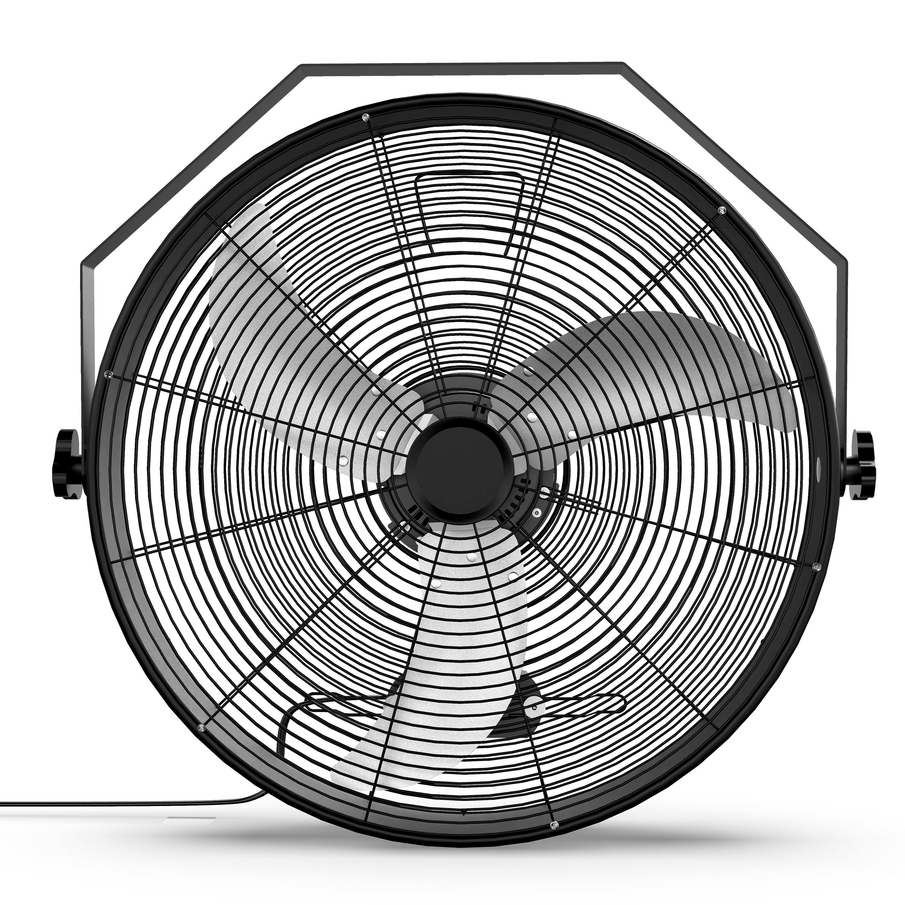 18 Inch High Velocity Wall Mount Fan with Rack, 3 Speed Industrial