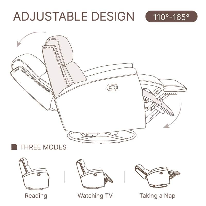 Jerome Swivel Glider Recliner Nursery Chair Manual Push Back Recliner