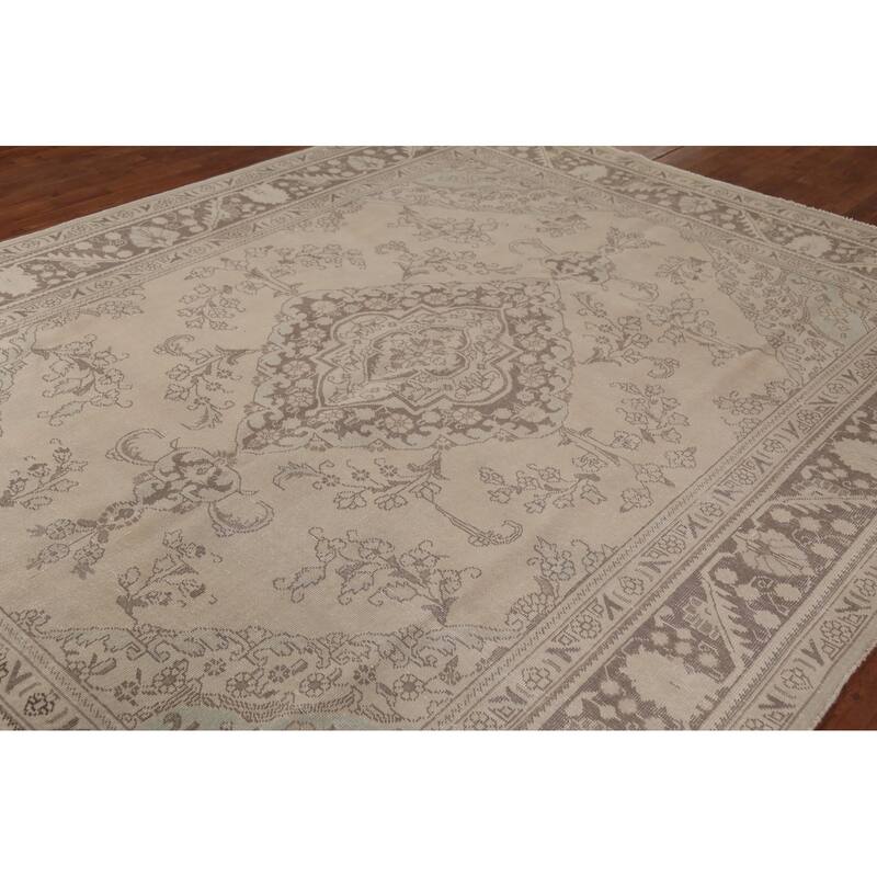 Traditional Tabriz Persian Vintage Area Rug Handmade Wool Carpet - 8'0"x 10'10"