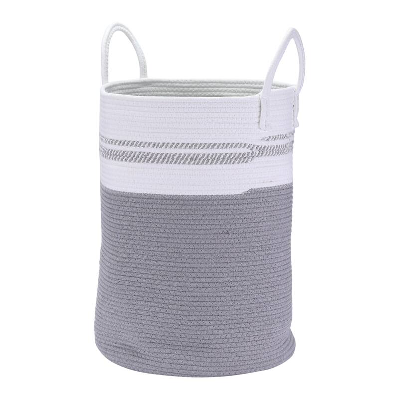 Woven Storage Bin with Handles, Shelf Closet Storage Basket Organizer Bin for Blankets, Clothes, Shoes in Living Room Home Decor
