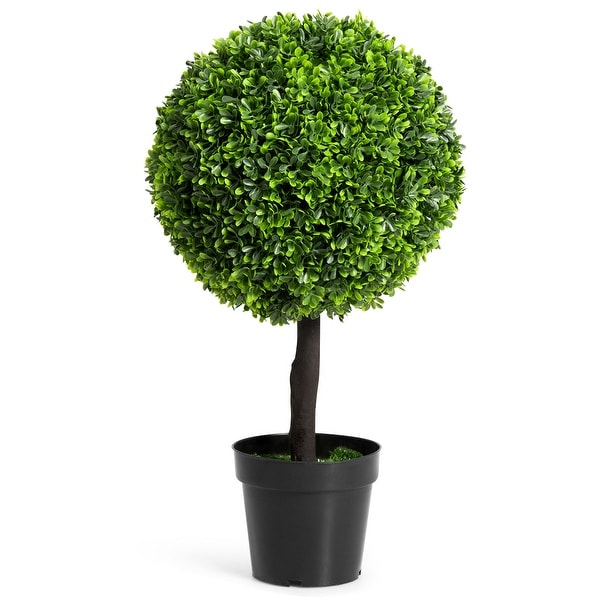 Costway 24" Artificial Boxwood Topiary Ball Tree In/Outdoor Home. Opens flyout.