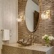 preview thumbnail 4 of 2, Yep by Golden Lighting Elliott 1-light Vanity in Brushed Champagne Brass and Clear Ribbed Glass - Gold