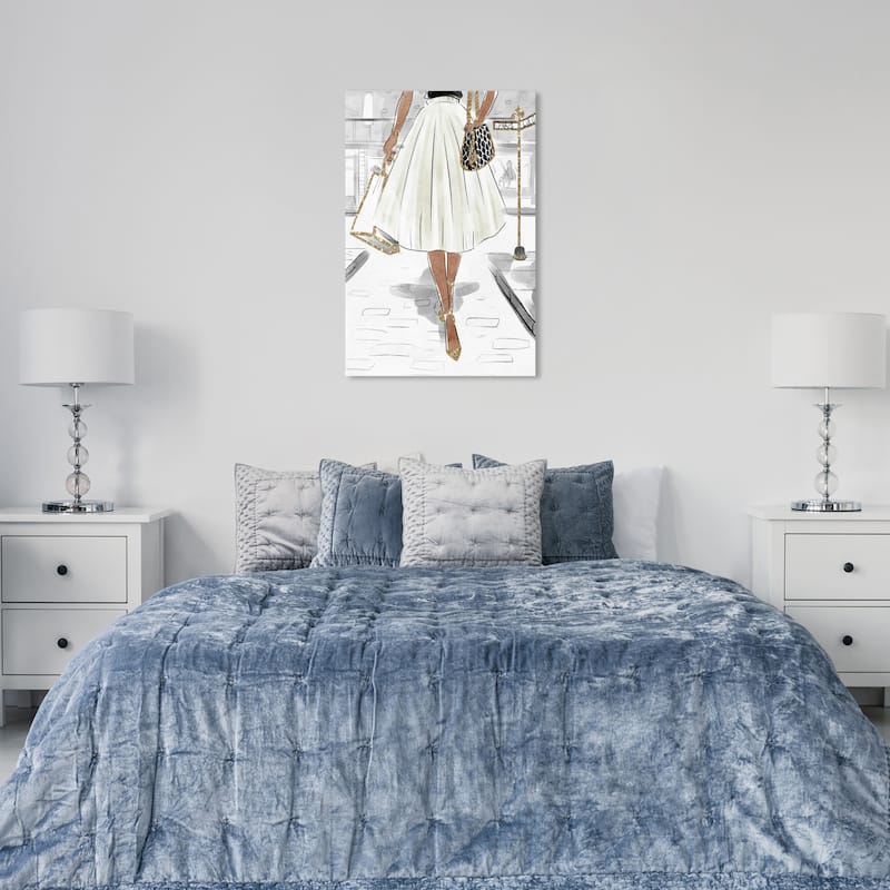 Wynwood Studio Canvas Fashion and Glam Crosswalk of Fashion White and Glam Wall Art Canvas Print - 36 x 24