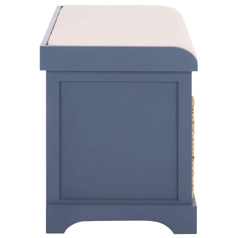 SAFAVIEH Euphemia Brown Woven Storage Basket Bench - 33.5" x 16.1" x 19.9" - 34"W x 16"D x 20"H