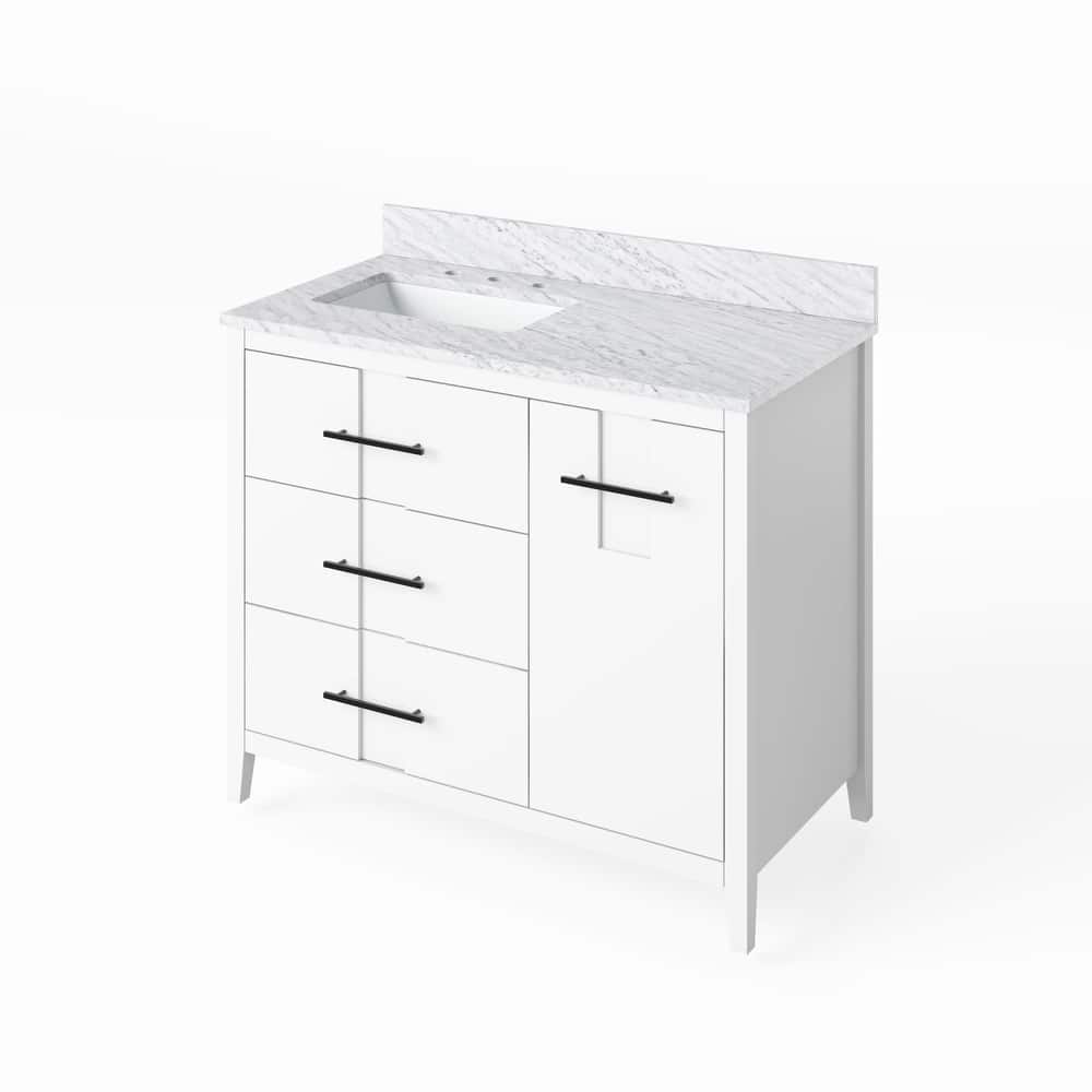 Jeffrey Alexander VKITKAT42R-MARBLE Katara 42" Free Standing Vanity