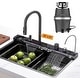 preview thumbnail 22 of 35, Lefton 304 Stainless Steel Waterfall Kitchen Sink Set with Pull-down Faucet KS2207 (Series) 33"x22" (with 3/4HP Garbage Disposal)