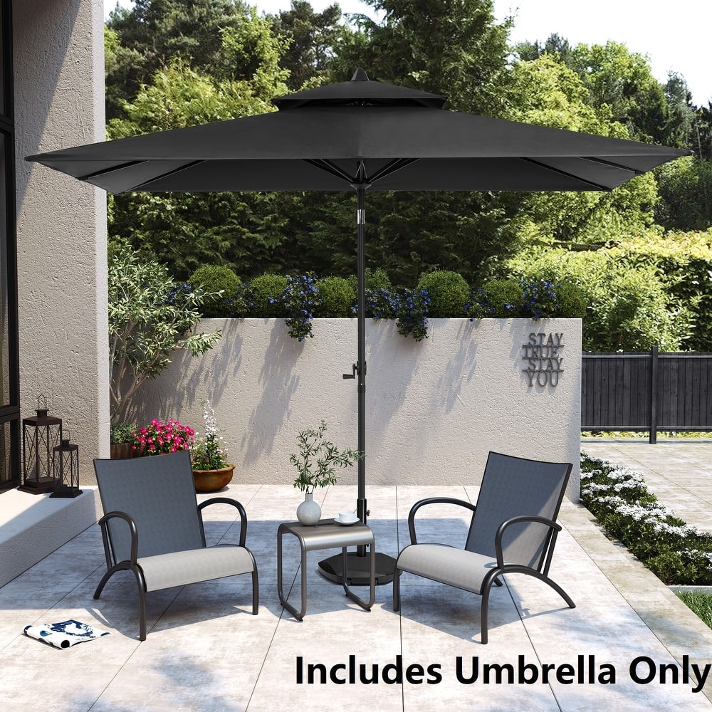Pellebant 9 x 5 Ft Outdoor Double Top Market Umbrella