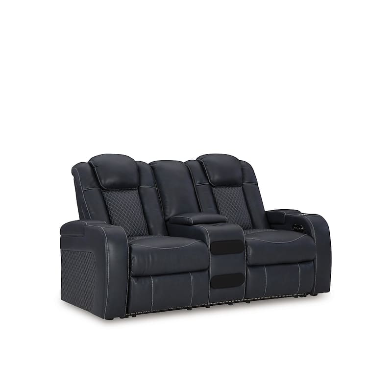 Signature Design by Ashley Fyne-Dyme Power Reclining Loveseat with Console - 74"W x 43"D x 43"H