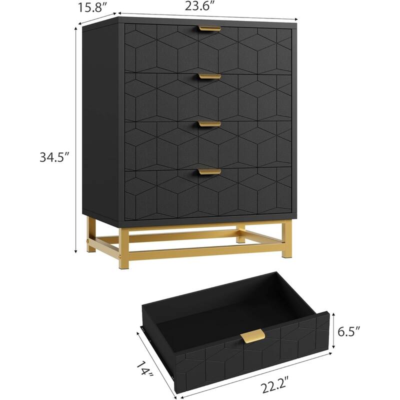 4 Drawer Dresser for Bedroom, Living Room, Entryway