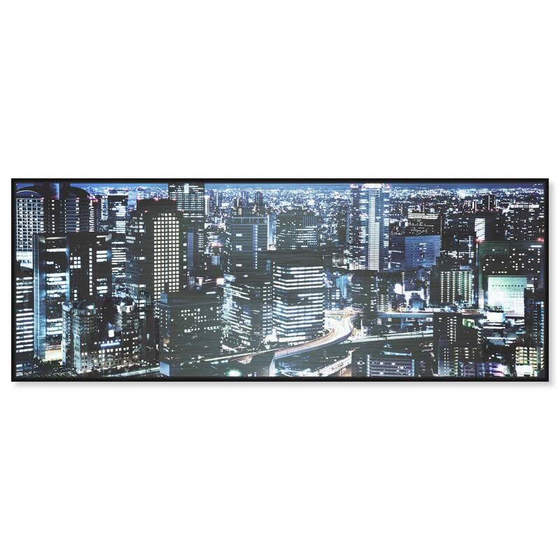 City Cosmos Tokyo Panoramic Canvas by Art Remedy - Black - 54" x 20"