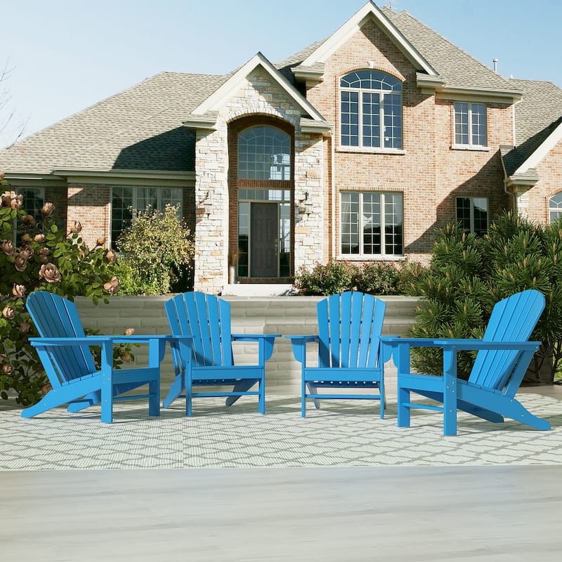 Altura Outdoor Eco-Friendly All Weather Poly Adirondack Chair (Set of 4) - Pacific Blue