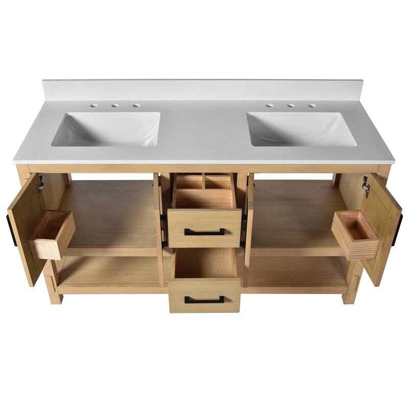 Acroma - 60'' Double Bathroom Vanity With Stone Top