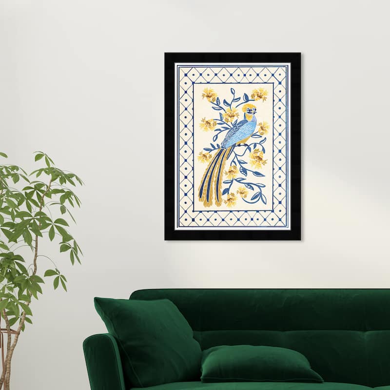 Wynwood Studio Tropical Avian Azul Framed Tropical Chinoiserie Art Prints