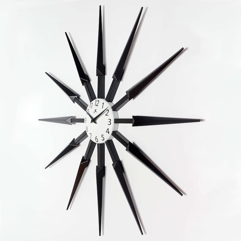 Celeste Starburst Mid-Century Modern Unique Large Wall Clock 24 inch by Infinity Instruments - 24.5 x 1.75 x 24.5