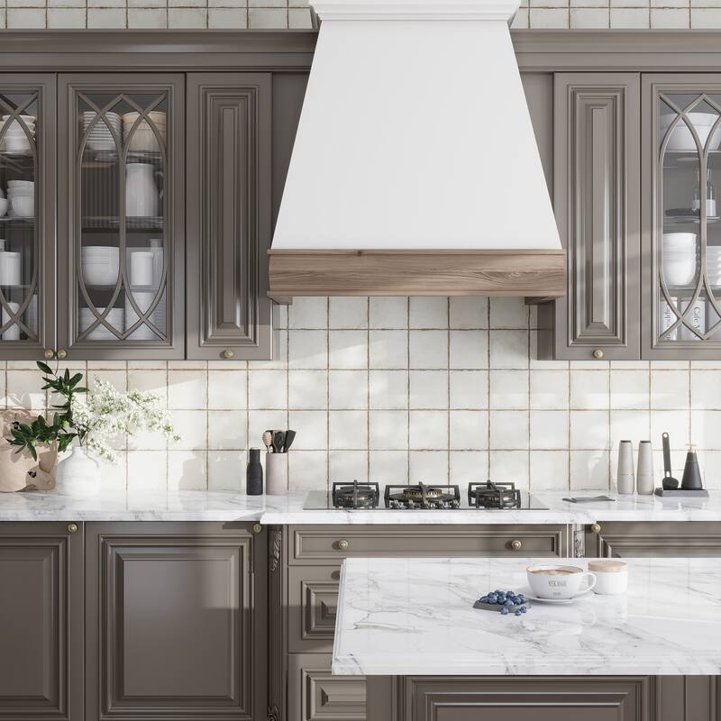 Faenza 8x8 Chalk White Porcelain Square Wall and Floor Tile (6.46 sq ft/case) - 15 Pack