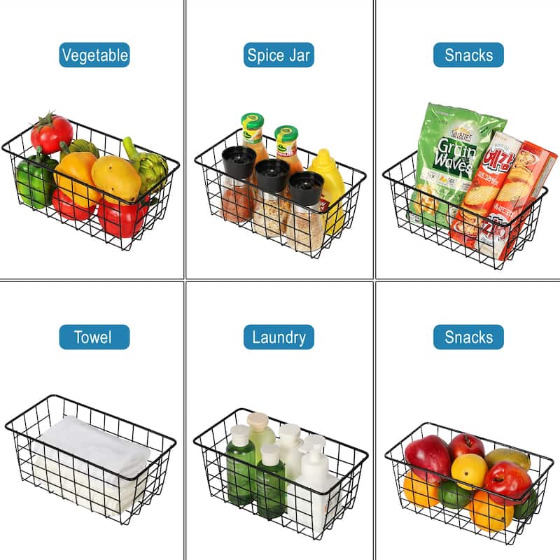 5 Pack Hanging Storage Basket, Bathroom Basket for Cabinet Storage