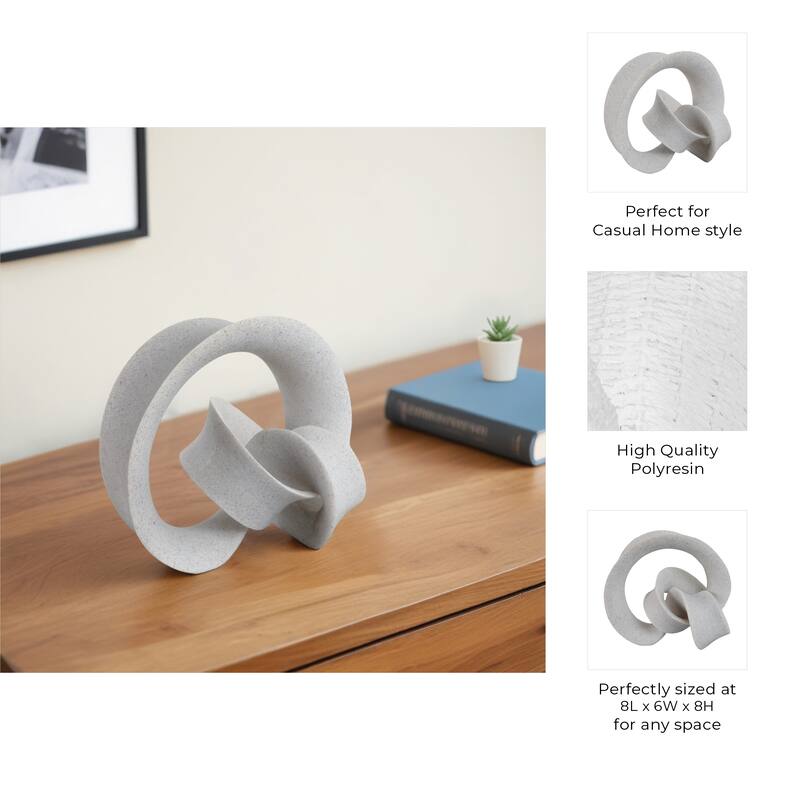 Resin Sculpture with Abstract Looped Decorative Stylish Art Object