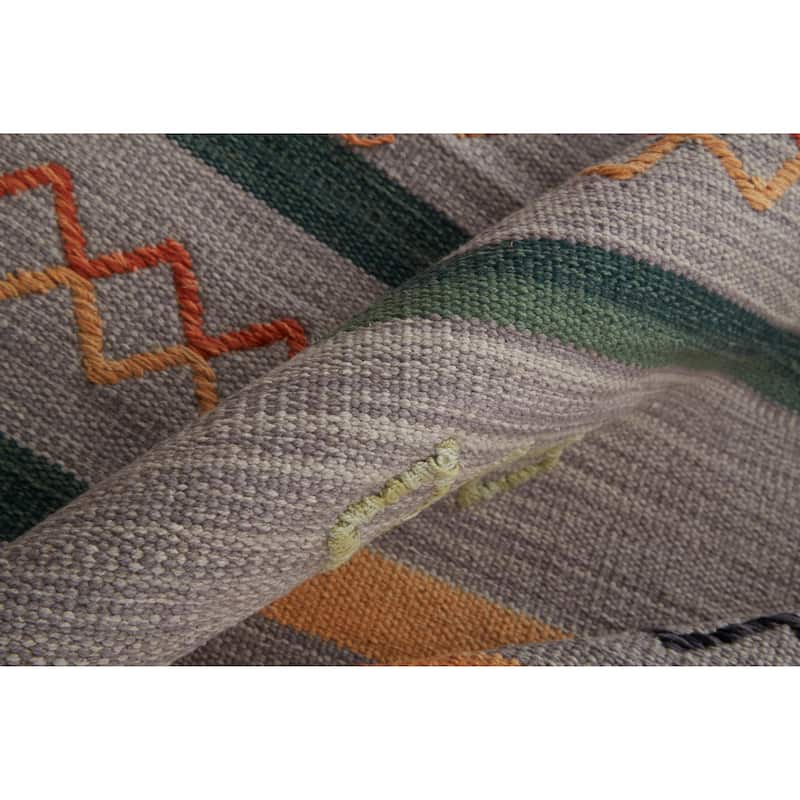 Dharma Southwestern Serape Style Rug, Gray/Rust Orange, Area Rug - 8' x 10'