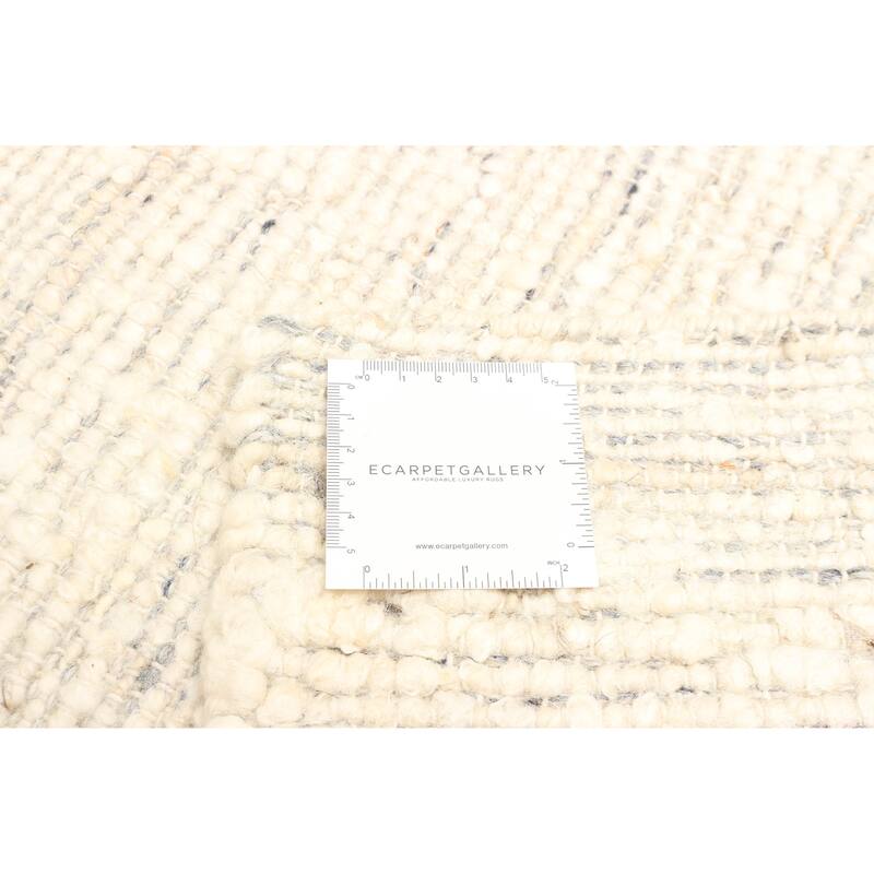 ECARPETGALLERY Braid weave Sienna Cream Wool Rug - 5'0 x 7'11