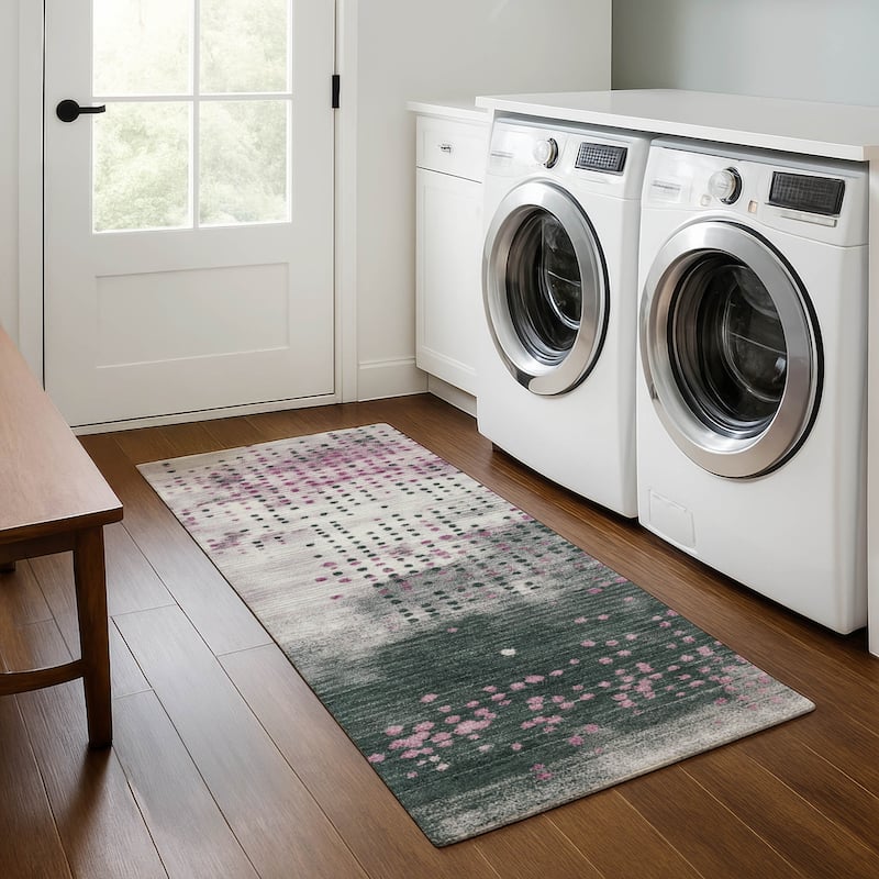 Premium Washable Super Soft Modern Contemporary Mayfield Rug - Blush - 2'3" x 7'6"