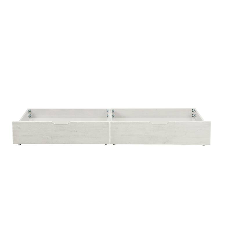 Olivia 26" Wide Wood Storage Drawers, Brushed White (Set of 2)