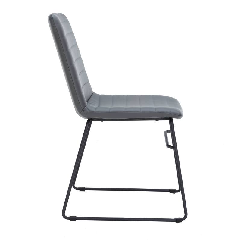 Zylar Modern Leather Guest Chair with Lumbar Support, Stainless Steel Base, High-Density Foam, Floor Protectors, 300 lb Capacity