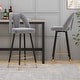 preview thumbnail 30 of 45, Set of 2 Contemporary Velvet Upholstered Bar Stool with Nailheads Grey