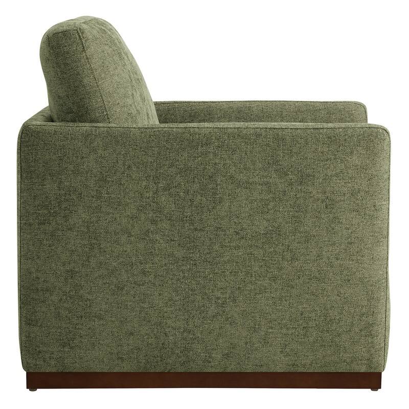 Spruce & Spring Modern Swivel Accent Chair with Wooden Base