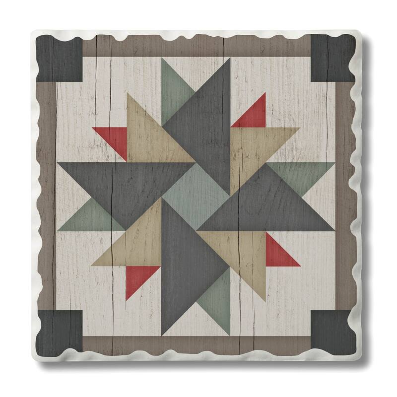 Counterart Absorbent Stone Coasters - Windmill - Set of 4 - 4x4x234