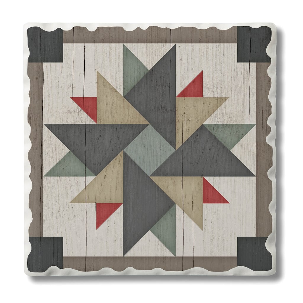 Counterart Absorbent Stone Coasters - Windmill - Set of 4 - 4x4x234