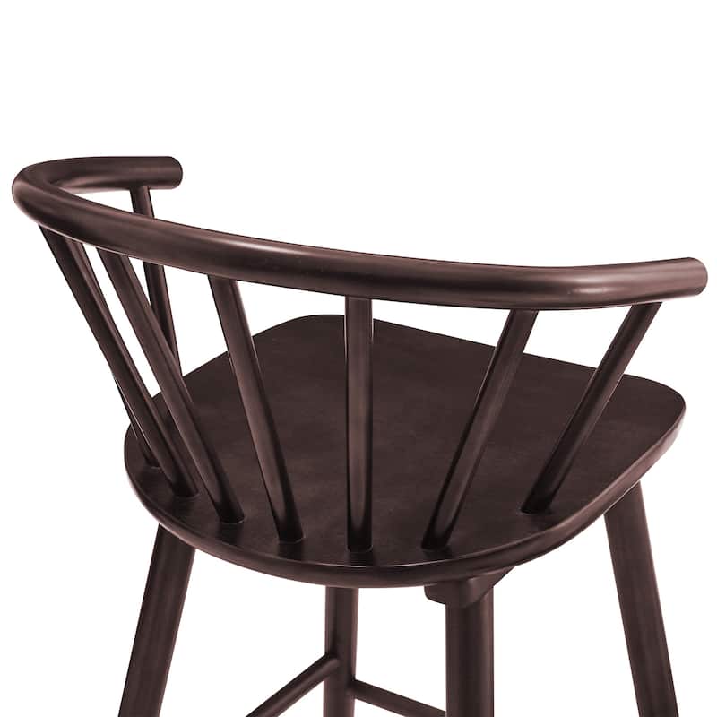 Set of 3 Counter Height Stool 24.in Bar Stools with Solid Wood Frame and Spindle Back for Kitchen Island